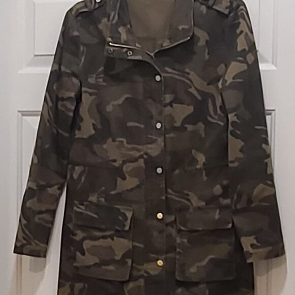 Dex Women's Green Camo Medium Size Light Weight Cargo Jacket - Picture 1 of 6
